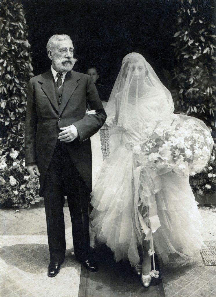 Ramon Casas va ser el fadrí de noces de la seva neboda Glòria Codina el dia del seu casament, l’any 1929. Col. Gal. Cortina