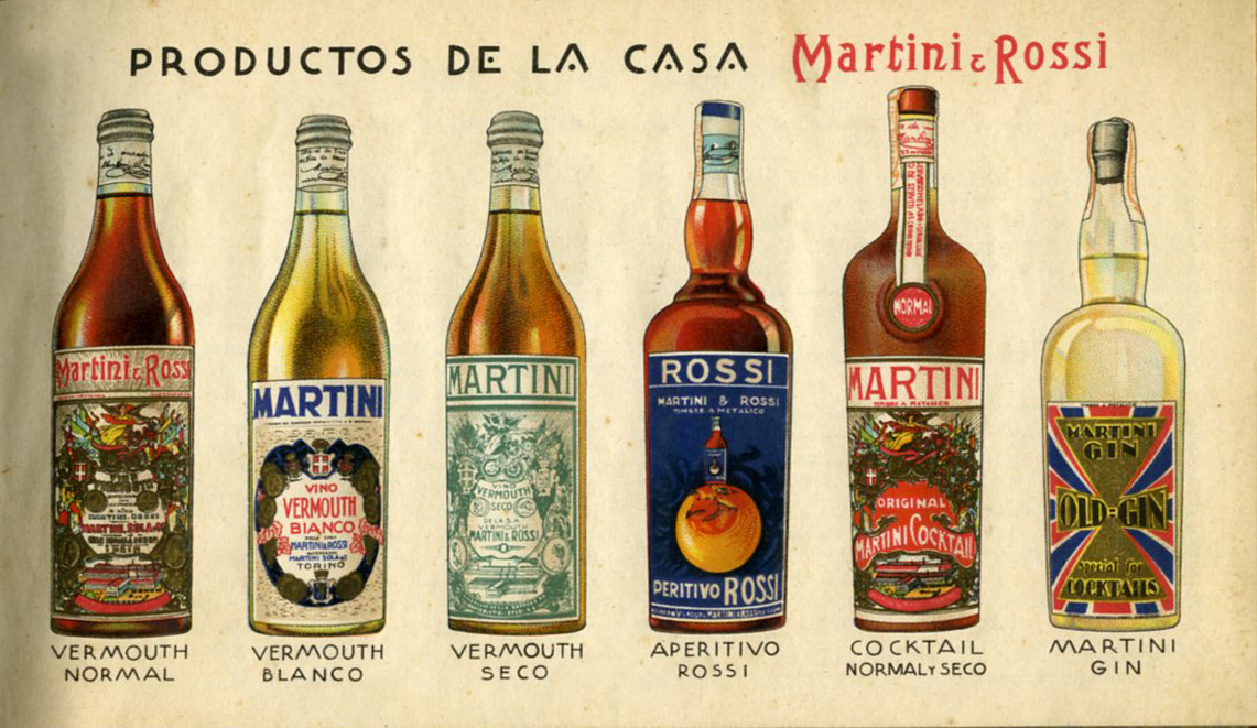 Álbum Martini & Rossi – Botellas de los 6 productos (1935