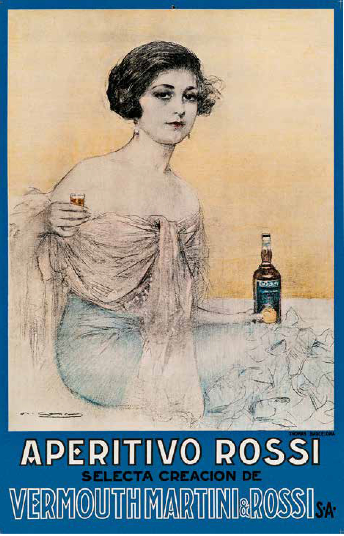 Ramon Casas - Aperitivo Rossi. Fototípia sobre paper. Impr. Thomas. c. 1927