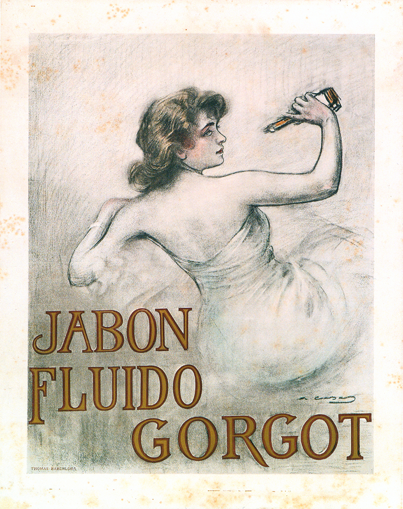 Jabón Fluido Gorgot. Cromolitrografía sobre papel, Impr. J. Thomas, c. 1905 -Col·lecció Marc Martí