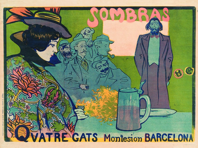 02 4064_casas Sombras - Quatres Gats, 1897. Cromolitografía sobre papel. Impr.Utrillo&Rialp. Barcelona, 66,5x89cm. Foto Marc Martí BR
