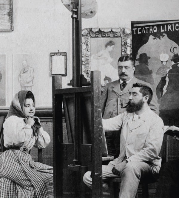 Casas Chula Retrato de Ramon Casas pintando en su taller 1909-1912