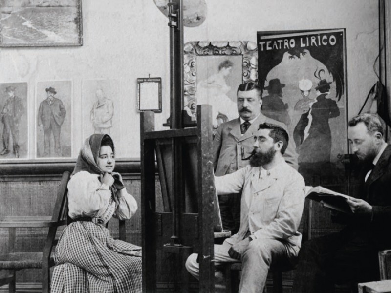 Casas Chula Retrato de Ramon Casas pintando en su taller 1909-1912